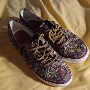 Sperry Brown Patterned Canvas Sneakers